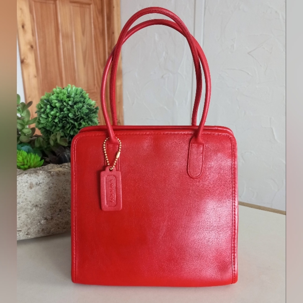 Coach, early 1980's #9685, "The Small Tote" Red